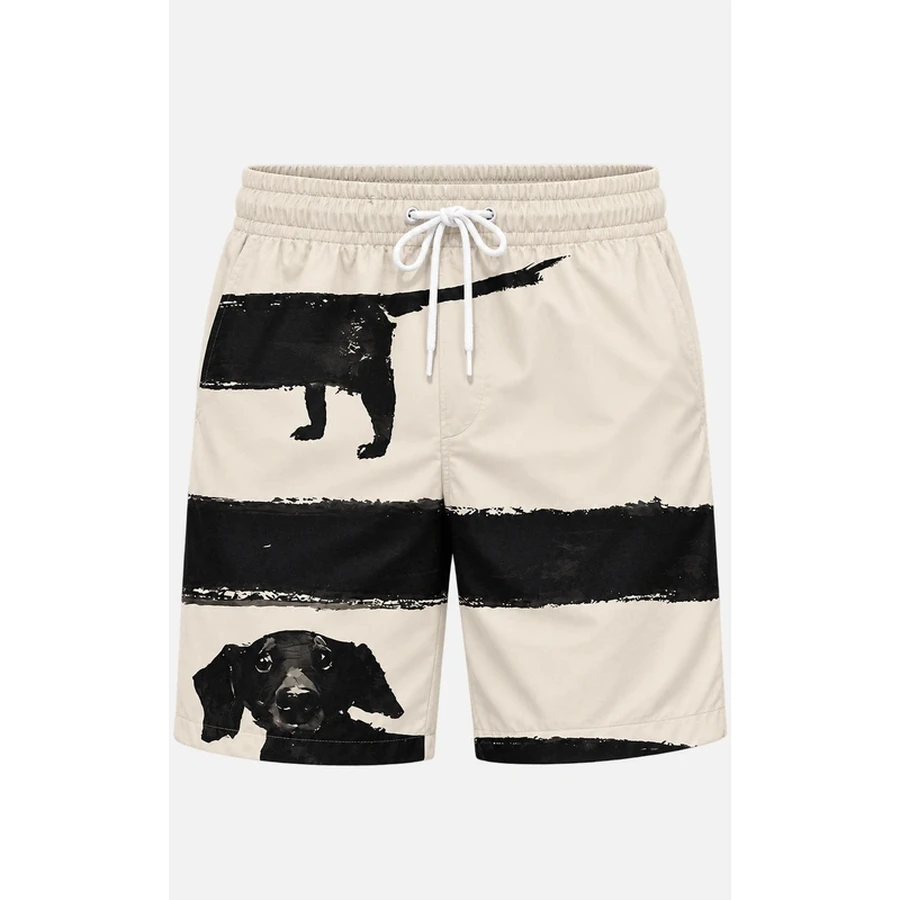 Men's Dog Print Beach Boardshorts