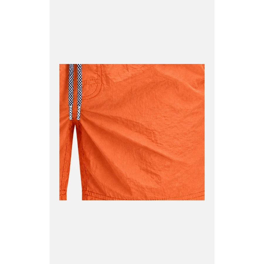 Men's Energy Orange Crinkle Drawstring Swim Shorts