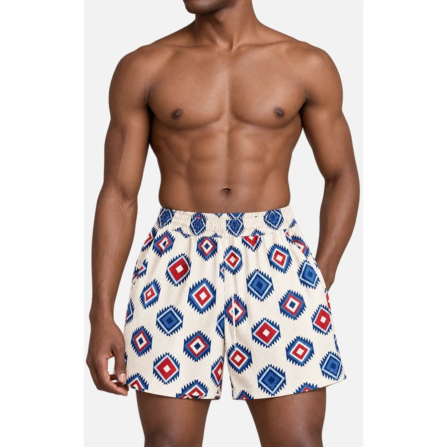 Men's Geometric Diamond Print Boardshorts