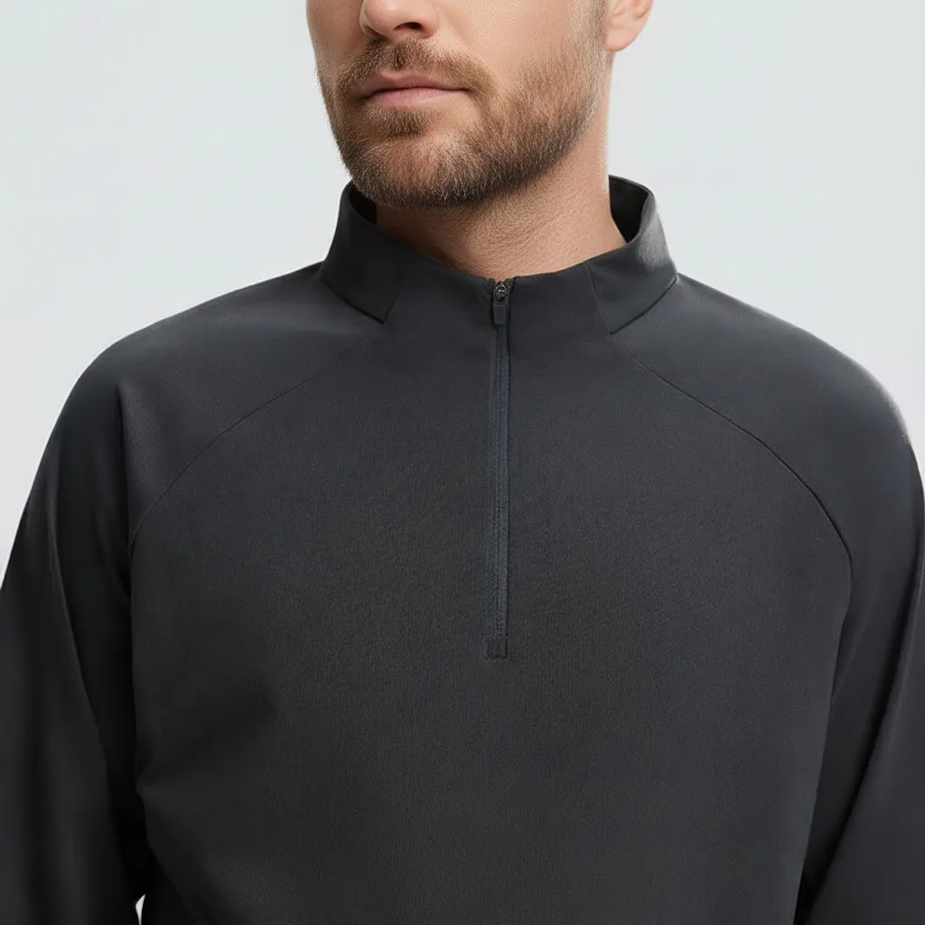 Men’s Long Sleeve Half Zip Training Top – Quick Dry Sportswear