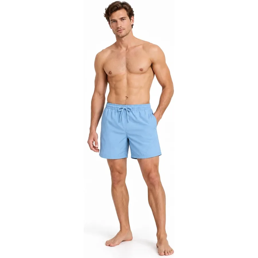Men's Mist Blue Quick-Dry Stretch Swim Trunks