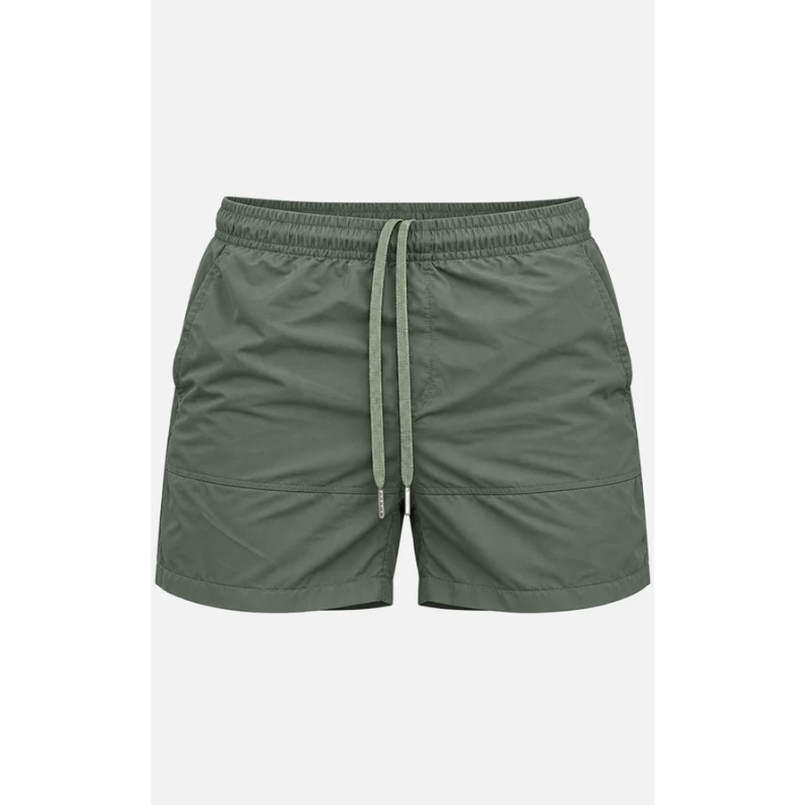 Men's Olive Drawstring Panel Boardshorts