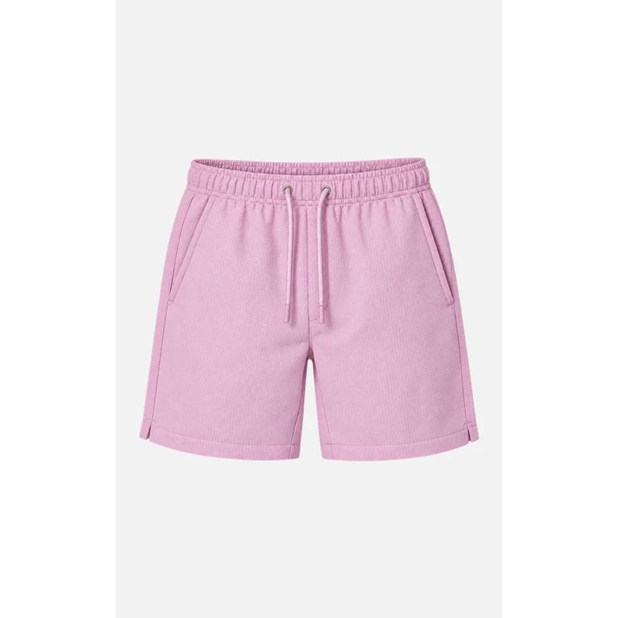 Men's Pop Pink Seersucker Drawstring Swim Shorts
