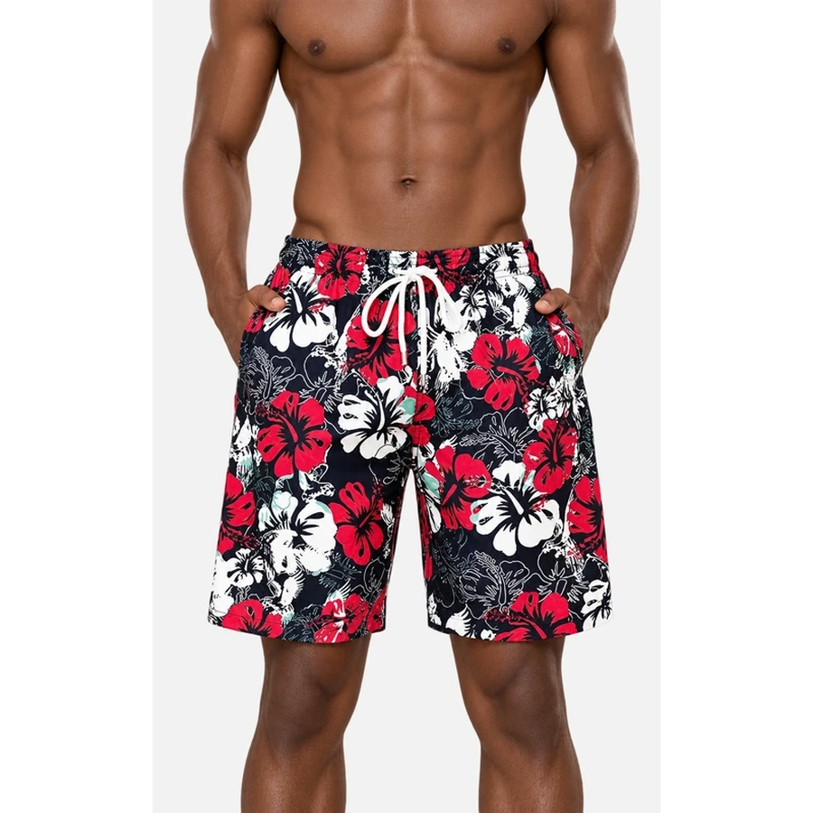 Men's Tropical Hibiscus Print Boardshorts