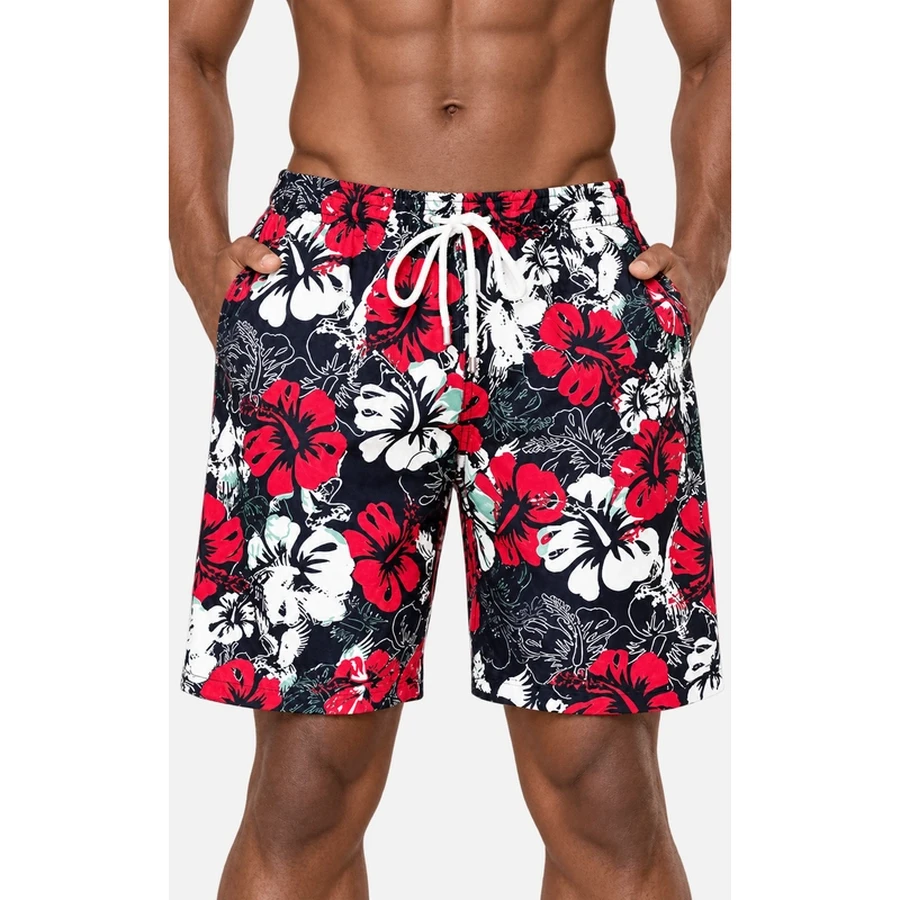 Men's Tropical Hibiscus Print Boardshorts
