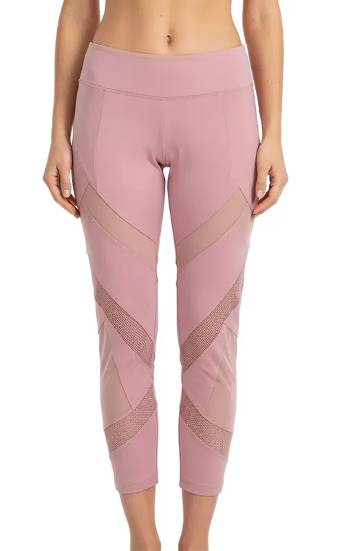 Mesh Panel Capri 7/8 Workou Leggings for Women