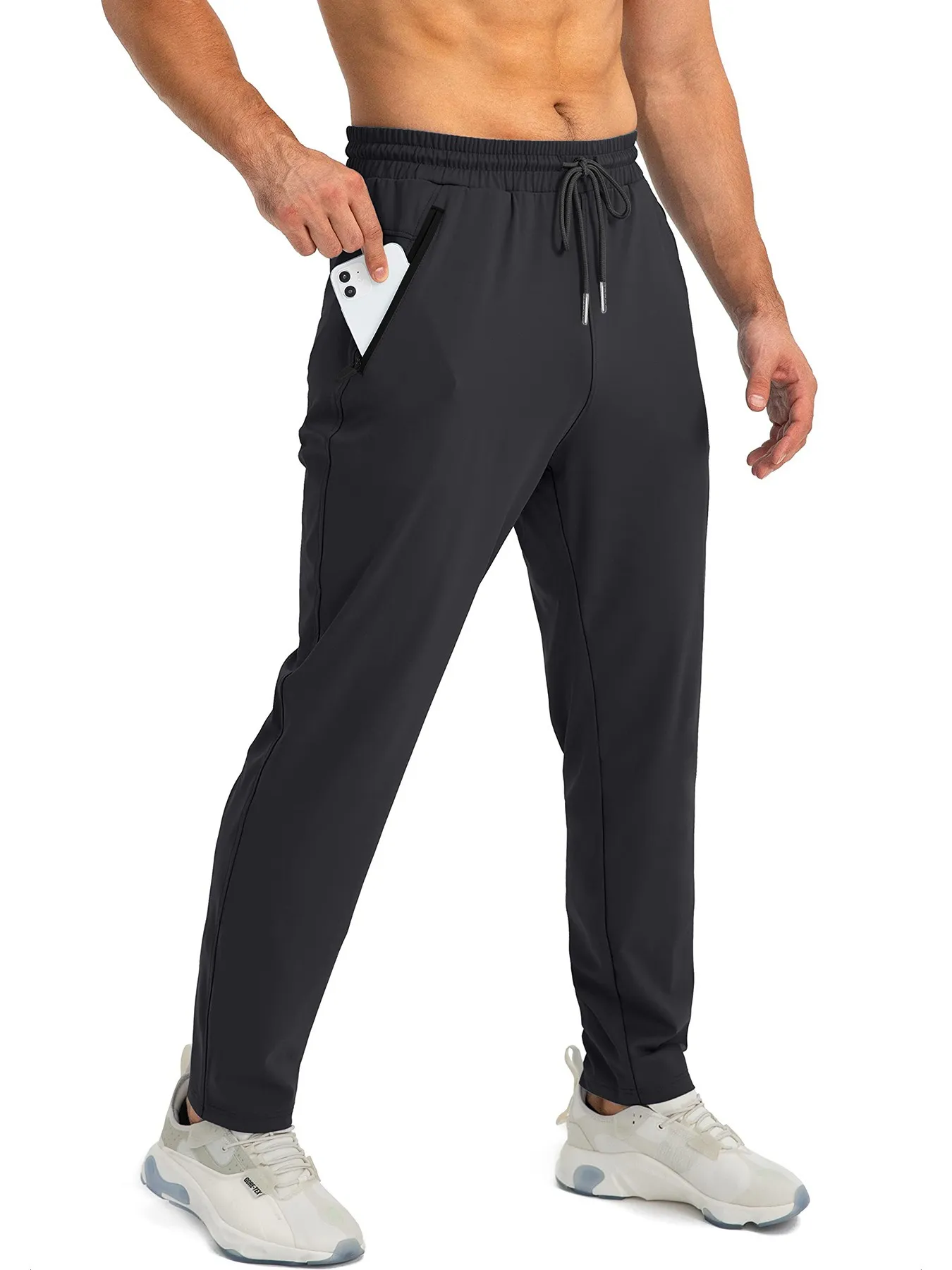 Slim Fit Zipper Pocket Men’s Joggers Athletic Workout Casual Training Pants