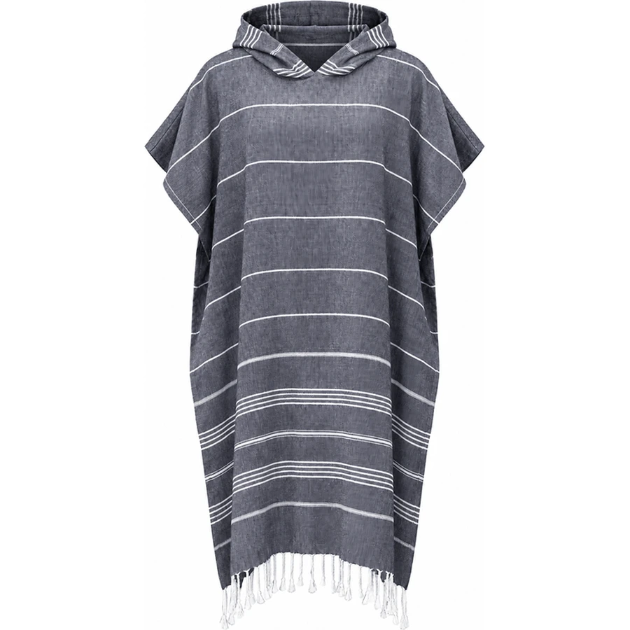 Striped Fringe Cotton Beach Poncho