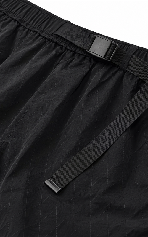 Textured Nylon Belted Sports Shorts for Men