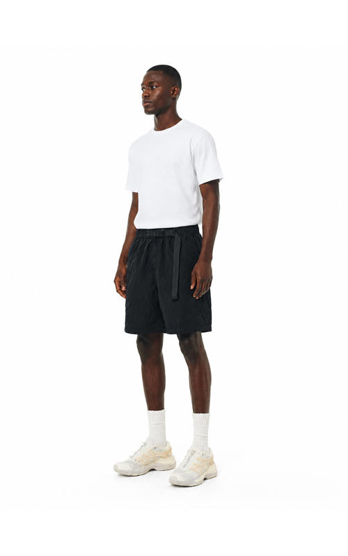 Textured Nylon Belted Sports Shorts for Men