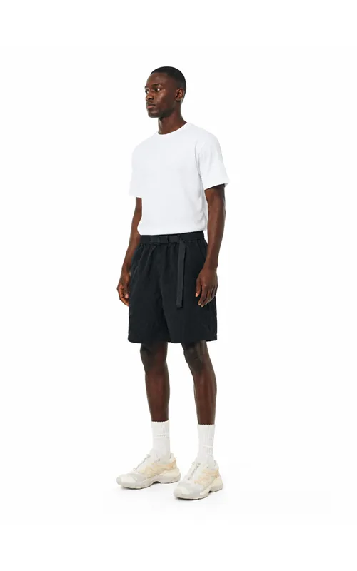 Textured Nylon Belted Sports Shorts for Men