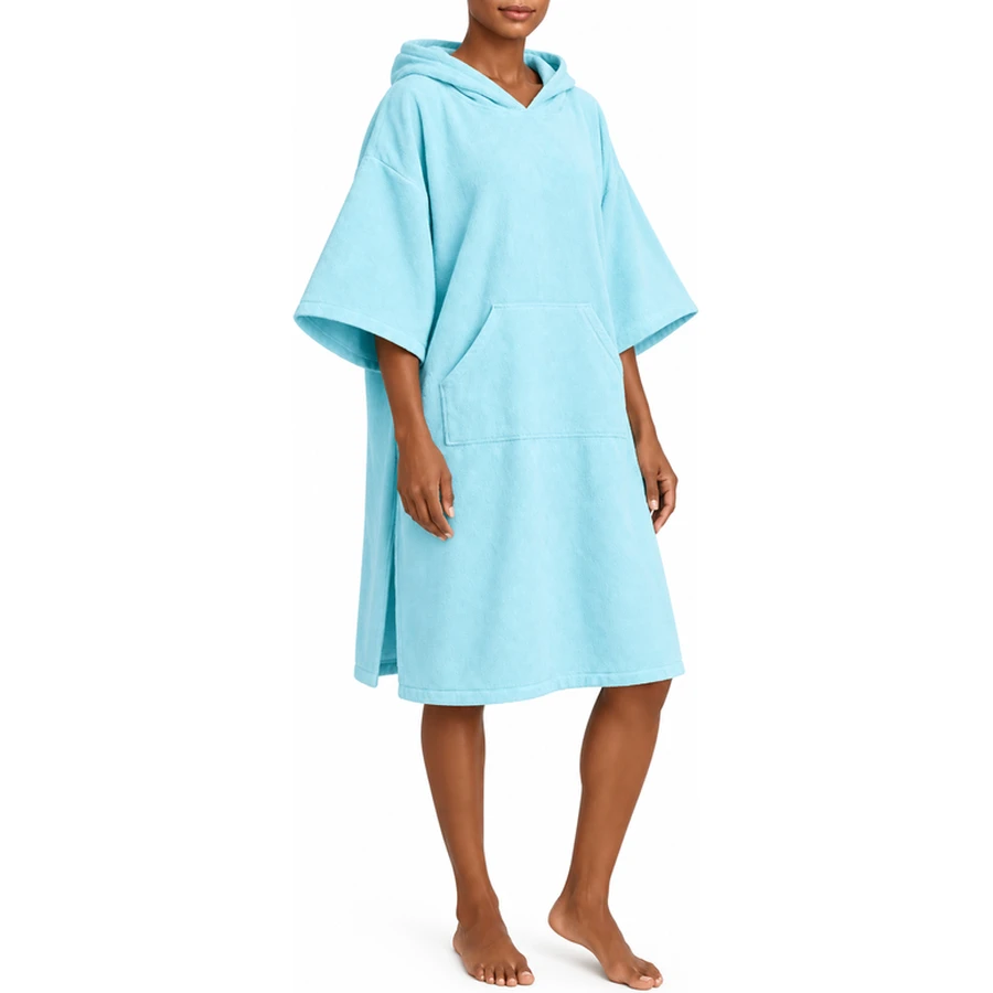 Three-Quarter Sleeve Hooded Changing Poncho