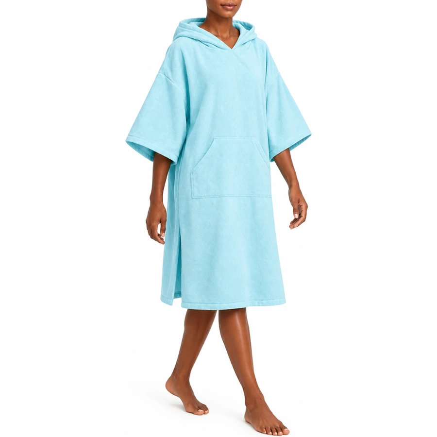 Three-Quarter Sleeve Hooded Changing Poncho