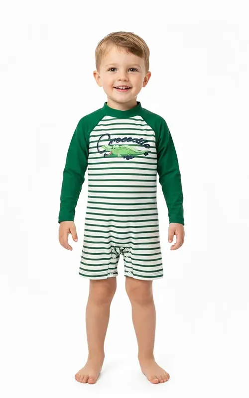 Wholesale Long sleeve Infant Rashguard Romper Gradient Toddler UV Protection Swimwear