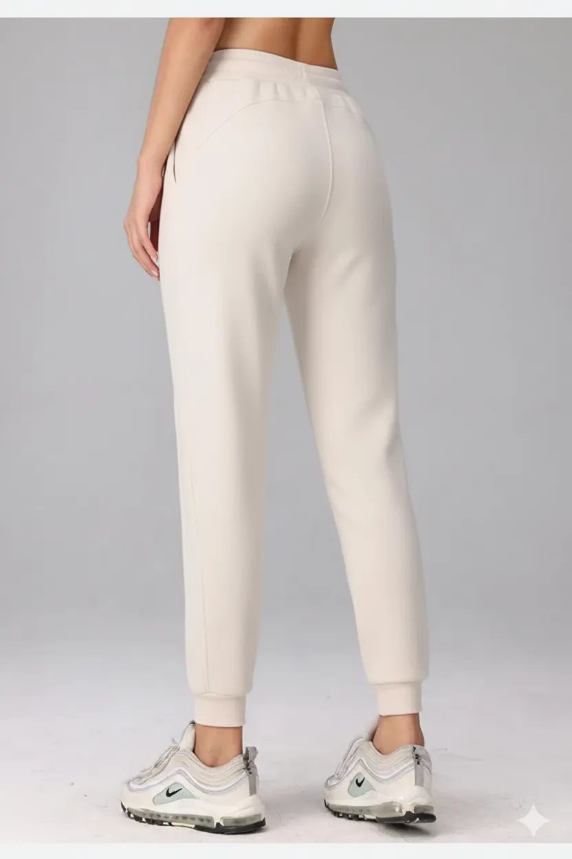 Womenâs High-Waist Jogger Pants with Adjustable Drawstring Soft Cotton Blend