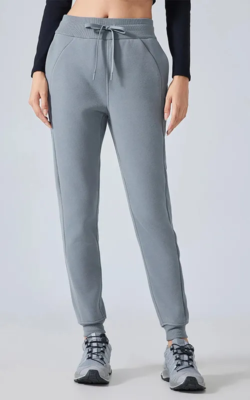 Womenâs High Waist Slim Fit Drawstring Casual Workout Pants Athletic Sweatpants